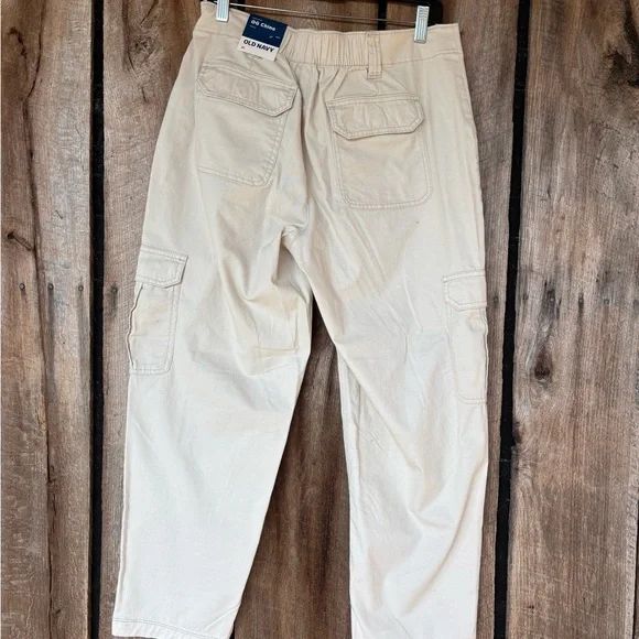 Old Navy OG Chino High Rise Utility Cargo Pants Medium NWT Off White - Picture 2 of 9
